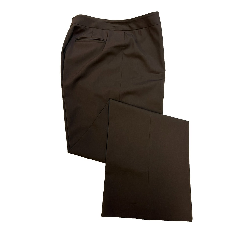 Lafayette 148 New York Brown Wool Elastane Trouser Straight Leg Front Closure 12
